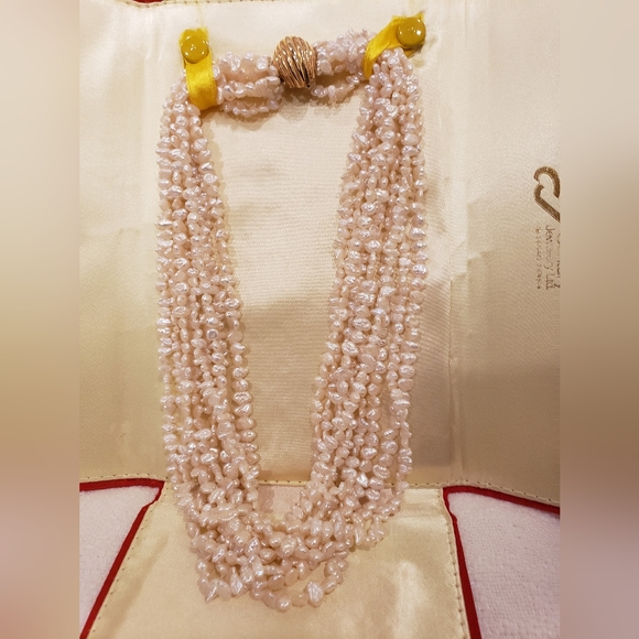 Keshi pearls multi layer necklace - Picture 3 of 7